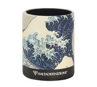 Halta Definizione - Portapenne da Scrivania, con Esterno in Cartoncino Rigido Stampato con un'Opera d'Arte di Kanagawa e Base Antiscivolo, F.to cm 19,5 Altezza x 7 Diametro, Onda
