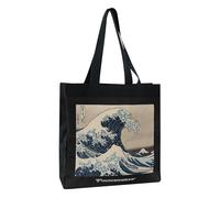 Halta Definizione - Tote Bag, Borsa Tote in Tessuto Stampato con un'Opera d'Arte di Hokusai, con Tasca Interna, Capiente e Ideale per Contenere Oggetti Personali, 35 x 44H x 15cm, Onda