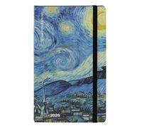HALTADEFINIZIONE - Agenda Large Settimanale 12 Mesi, Agenda 2026 con Copertina Stampata con un'Opera d'Arte di Van Gogh, Chiusura ad Elastico, Doppio Segnalibro e 192 Pagine, 13 x 21 cm, Notte