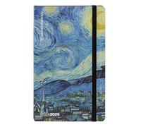 HALTADEFINIZIONE - Agenda Large Settimanale 12 Mesi, Agenda 2026 con Copertina Stampata con un'Opera d'Arte di Van Gogh, Chiusura ad Elastico, Doppio Segnalibro e 192 Pagine, 13 x 21 cm, Notte