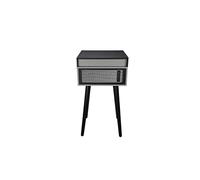 Halterrego - Giradischi in vinile con 4 piedini in legno rimovibili e HP integrati, RMS 2 x 5 W, RCA Out, Aux in e jack per cuffie, BT in/Out, lec e enrg USB, colore: grigio