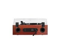 Halterrego Platino in vinile All-in-One con 2 HP integrati/coperchio, RMS 2 x 8 W, 3 velocità, lettore CD, BT in, radio FM, Aux in, RCA Out, colore Tan