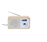 Halterrego Radio Dab+/Dab/FM, Connessione Bluetooth, Dual Allarme, Display LCD, Luminosità regolabile, Antenna Telescopico, RMS 3W, Adattatore Incluso, Colore Legno