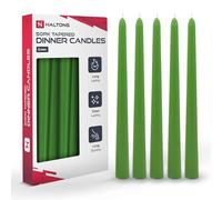 Haltons Candele affusolate per cena - Candelabri lunghi non profumati, 7 ore di combustione, candele coniche bianche, verdi, avorio o rosse - Design elegante per eventi, matrimoni e decorazioni per la