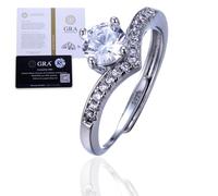 HALUKAKAH Anello in Argento Sterling per Donna con Pietra di Moissanite da 1 Carato e Certificato,Gioiello Elegante per Fidanzamenti,Celebrazioni,Compleanni,Taglia Regolabile - Principessa Corona