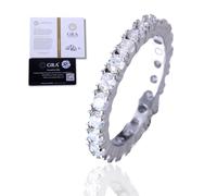 HALUKAKAH Anello Moissanite Uomo Tennis D Colore 1.5 ct Totale,Argento Sterling Placcato Platino,1.5 Carati Diamante Coltivato in Laboratorio,Misura 7,per Marito,Fidanzato,Compleanno,Anniversario