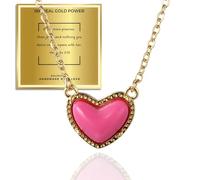 HALUKAKAH Ari Collana con Pendente Rubino Cremisi Cuore Placcata in Oro 18k - Gioiello Femminile Elegante,Regalo Artigianale per San Valentino,Anniversari,Uso Quotidiano.Lunghezza Regolabile