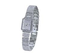 HALUKAKAH Bambini Orologio Diamanti,Placcato Platino,Quadrante Rettangolare Elegante e Casual,Diamanti Pieni Stelle Scintillanti,Orologio Quarzo Cinturino Acciaio Inox,Regalo per Bambini