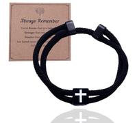 HALUKAKAH Bracciale Croce Della Fede per Ragazzi - Nylon Militare Impermeabile Premium Misura Regolabile - con Biglietto di Messaggio Ispiratore - Regalo per Adolescenti - Promemoria di Amore e Fede