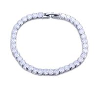 HALUKAKAH Bracciale Tennis Moissanite per Uomini Donne, 1,64 ct Colore D, 41 Diamanti Rotondi Creati in Laboratorio Incastonatura a Pavé, Argento Sterling S925, Larghezza 4mm Lunghezza 17,5cm