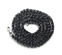 HALUKAKAH Catena in Oro Iced out,5.5MM Catena da Tennis da Uomo Placcato in Rodio Nero Collana Girocollo 45cm,Diamanti da Laboratorio Set a Mano,Regalo per Lui