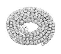 HALUKAKAH Collana Batena da Tennis Placcato in Platino - Gioielli di Lusso Scintillanti per Bambini - Lunghezza 40cm - con Carta Regalo - Accessori Eleganti per Glamour Quotidiano,Compleanno,Festa