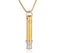 HALUKAKAH Collana per Respirazione 417 Hz Frequenza dell’Amore | Sintonizzazione per Meditazione Consapevole | Fischietto Contro Ansia e Stress | Terapia del Suono e Respiro, Oro