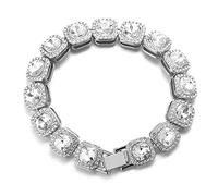 HALUKAKAH Diamante Catena Tennis Raggruppati per Uomo,Placcato in Platino Diamante Quadrato Oro Braccialetto 21cm,Diamanti da Laboratorio,con Confezione Regalo Gratuita
