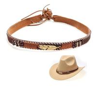Halukakah Fascia per Cappelli da Cowboy per Uomini Donne Annata Occidentale Stile Retrò Maglia Fatta a Mano Piuma Pelle Taglia Regolabile