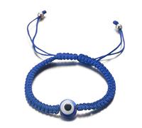 HALUKAKAH Malocchio Bracciale per Donna Uomo Treccia Fatta a Mano Stringa Blu Occhio Blu Braccialetto a Treccia Fatto a Mano Taglia Regolabile Protezione Mal de Ojo Gioielli con Confezione Regalo