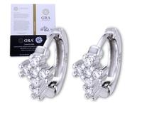 Halukakah Orecchini a Croce Uomo in Moissanite D1,0 ct Totali in Argento 925 Placcato Platino con Certificato, 6 Diamanti Lab-Grown a Griffe, Perfetti per Comunioni, Celebrazioni e Compleanni
