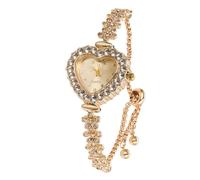HALUKAKAH Orologio Bambini Brillante con Diamanti - Placcato Oro 18k - Quadrante a Cuore - Quarzo, Cinturino Regolabile in Acciaio Inox - Adatto a Ragazze e Ragazzi
