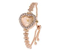 HALUKAKAH Orologio Bambini Brillante con Diamanti - Placcato Oro Rosa - Quadrante a Cuore - Quarzo, Cinturino Regolabile in Acciaio Inox - Adatto a Ragazze e Ragazzi