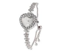 HALUKAKAH Orologio Bambini Brillante con Diamanti - Placcato Platino - Quadrante a Cuore - Quarzo, Cinturino Regolabile in Acciaio Inox - Adatto a Ragazze e Ragazzi