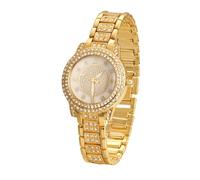 HALUKAKAH Orologio con Diamanti per Ragazzi,Adolescenti,Bambini - Placcato in Oro 18 Carati,Quadrante Rotondo con Strass Gypsophila,Quarzo Giapponese - Lunghezza 19,5cm - per Compleanni,Feste