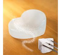 HALUKAKAH Pietre di Cristalli Selenite Marocchina Ciotola di Ricarica Fengshui Detersione Rinfresca Cristallo Pietra Preziosa Naturale Cuore Forma 9cm