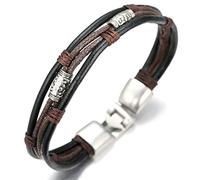 HALUKAKAH ● retrò ● Bracciale Uomo in Vera Pelle Cuoio in Stile Vintage 8.7"(22cm) con Pacco Regalo Gratuita