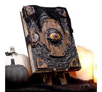Halween Book of Spells Prop, Death Book Figurine Evil Eye Eye Decoration Witch, Fatto a Mano Black Spellbook Art di Scena stagionale spettrale, Libro di Demon Eyes Grimoire