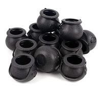 Halween Candy Bowl, Halween Cauldron Bolderles, 12 pezzi in plastica Witch Cauldron Candy Servizio di ciotole Mini Black Black per Home Cucina Favore per esterni per esterni interni, nero