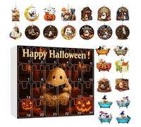 Halween Ghost Avvent Calendar 2025, Calendario del conto alla rovescia del libro di lettura Ghost di 24 giorni, 2d Acrilico Halloween Decorazioni sospese per Tree