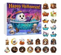 Halween Ghost Avvent Calendar 2025, Calendario del conto alla rovescia del libro di lettura Ghost di 24 giorni, 2d Acrilico Halloween Decorazioni sospese per Tree