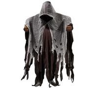 Halween Ghost Cloak - Ghostly Witch Wrap, traspirato con cappuccio Phantom Drape | Women Spooky Masquerade Abbigliamento, Abbigliamento per il gioco di ruolo infestato, Capo congressuale in costume, M