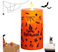 Halween Graffiti Candlelight - Lantern LED con effetto fiamma | Lampada deco per dentro e fuori | Accensione Halloween operata a batteria | Atmosfera inquietante per festa e casa
