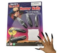 Halween Press on Nails - Long Coffin Design, Kit per unghie gotico | Arte di bastone istantaneo per trucco a tema stregone performance o notte di vacanza, artigli decorativi per ragazze cosplay di mod