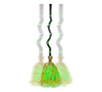 Halween Witch Broom - 35.43 pollici di Halloween Prop per casa, scope a led verdi illuminate con effetti sonori, arredamento spettrale per la festa del cortile del portico, patio da parete esterna al