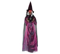 Halween Witch Decor, urlante con Occhi Luminosi, 70,87 Pollici appesi a propulsione con Il calderone per Rami per Alberi da Porta a Parete Rami per Alberi da casa Portico per Esterno Interno de