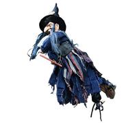 Halween Witch Decorations 10 x 30 Electric Hanging Volo con suoni e occhi luminosi Terrificanti oggetti di casa infestati per le decorazioni interne, esterne e di festa (nessuna batteria) Strega