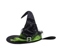 Halween Witch Hat - Cappello Da Costume 45x45cm Green Festival, Copricapo A Tema, Abbigliamento Stregoneria, Condimento Di Halloween | Punta Novità Per La Performance Del Teatro