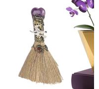 Halween Witches Broom - Small Energy Crystal Witch for Altar - Ornament Desktop, Forniture di guarigione purificanti per la Camera di Meditazione 'Appartamento in dormitorio Cucina Camera da