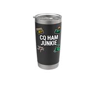 Ham Radio Operator CQ Ham Junkie Amateur Broadcaster Bicchiere termico in acciaio inox doppia parete