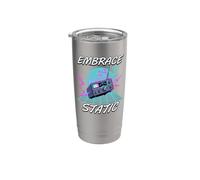 Ham Radio Operator Embrace Static Synthwave Retro Bicchiere termico in acciaio inox doppia parete