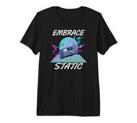 Ham Radio Operator Embrace Static Synthwave Retro Maglietta Premium