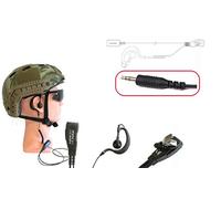 HAM-Way EG-07C/A507 MICRO-AURICOLARE CON CONNETTORE 3,5mm E SUPPORTO, CAVO SPIRALATO PER MIDLAND/ALAN/POLMAR HUNTER