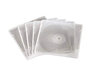 Hama 00011713 Custodia per CD/DVD singola sottile e maneggevole, vuota, di plastica, 10 pezzi, trasparente