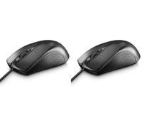 Hama 00182602 - Mouse ottico con cavo USB, 1000 DPI, Nero (Confezione da 2)