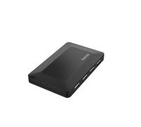 Hama Hub USB 2.0 200122 - 4 porte, 480 Mbit/s, con cavo e interruttore - Nero
