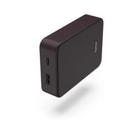 Hama Power Pack 10000 mAh (power bank, ricarica rapida, USB A, USB C, capiente, leggera, piccola, caricatore) viola bordeaux