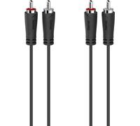 Hama 00205093 cavo audio 5 m 2 x RCA Nero (Hama 00205093 lydkabel 5 m 2 x RCA Sor) NEW