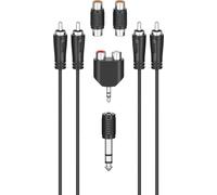 Hama 00205175 cavo audio 2,5 m 2 x RCA Nero (Hama RCA Connection Kit, 2x RCA Plugs to 2x RCA Plugs, 4x Adapters, 2.5 Metre) NEW