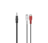 Hama 00205185 Cinch-RCA/Jack Audio Adattatore [1 x Jack maschio 3,5 mm - 2 x Adattatore Cinch/RCA] Nero